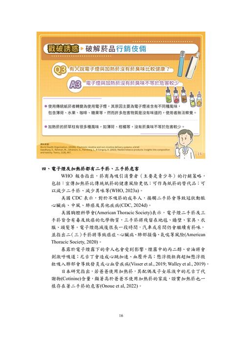 教育部編製「你知道嗎？電子煙及加熱菸的真相絢麗包裝下的迷幻陷阱」懶人包圖片